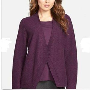 Eileen Fisher boiled wool open front cardigan